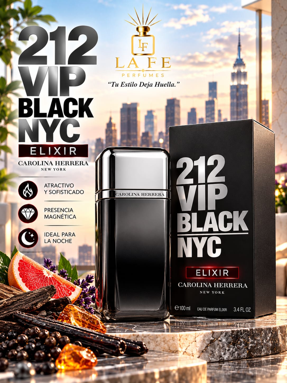 Carolina Herrera 212 VIP Black NYC Men 100ml EDP Elixir
